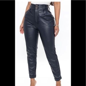 Faux leather pants
